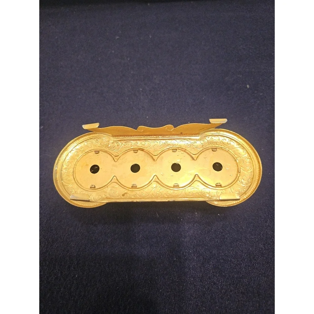 Vintage Hollywood Regency Gold Vanity 4 Slot Lipstick Holder